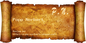 Popp Norbert névjegykártya